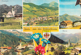 Gruss Aus Der Wildschonau - Thierbach - Niederau - Markbachjoch - Oberau - Tirol - Multiview - 1970s - Austria - Used - Wildschönau