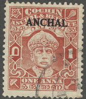 Cochin(India). 1939 Anchal Overprint. Lithio. 1a Used. P11. SG 73 - Cochin