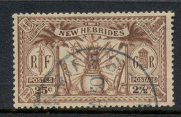 New Hebrides (Br) 1925 Native Idols 25c/2.5d FU - Usati