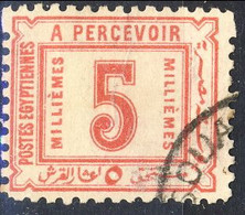 EGITTO 1888 Tasse, N. 11 5M Rosso Mattone, USATO Cat € 15 - Dienstzegels