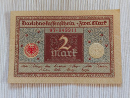 Germany 1920 - 2 Mark - Darlehenskassenschein - Rosenberg 65a - No 97.849911 UNC - 2 Mark