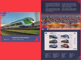 Poland 2021 Booklet Folder / Modern Rolling Stock / Full Of Set Mini Sheet Perforated Version + Tab MNH** New!!! - Feuilles Complètes