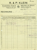 Neuss Neuß 1924 A4 Deko Rechnung " Krawattenfabrik R.&P. Klein " Dokument - Textile & Clothing