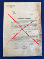 Luxembourg - Deutsches Reich - Polizeiliche Verfügung - 1943 - Kommando Der Schutzpolizei - WK2 - Weltkrieg - Historische Documenten