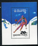 HUNGARY 1987 Winter Olympic Games Block MNH / **.  Michel Block 193 - Unused Stamps