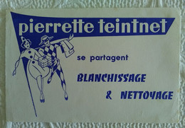 Buvard Gaufré PUBLICITAIRE  PIERRETTE TEINTNET ILLUSTRATEUR Pierrot Arlequin Colombine - Produits Ménagers