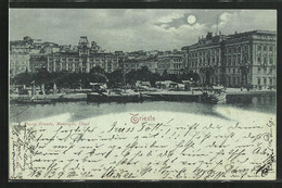 Lume Di Luna-Cartolina Trieste, Piazza Grande, Municipio, Lloyd - Trieste