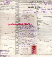 19- POMPADOUR- CERTIFICAT ORIGINE HARAS -ETALON QUINTON - PROPRIETAIRE LEONARD FIXOT ROCHECHOUART MONTE DE 1942 - Historical Documents