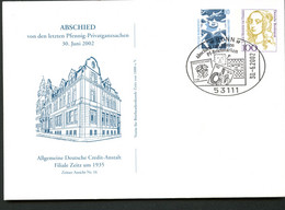 Bund PU356 D2/008 DEUTSCHE CREDIT-ANSTALT ZEITZ Sost. Bonn DM-Briefmarken  2002 - Private Covers - Used