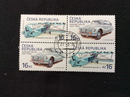 2016 Bloc De 4 Oblitéré YT 815/816 Avion Biplan Aero Ab-11 De 1925 Et Automobile Tatra 87 - Used Stamps