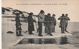 St Pierre Et Miquelon, Travail De La Glace, Le Sciage - Saint-Pierre-et-Miquelon