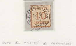 TP Alsace-Lorraine 10c Brun N° 5 Obl. Munster Im Elsass (111) Le 10/5/71 (date Du Traité De Frankfort) - Autres & Non Classés