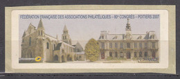 Frankrijk 2007 ATM Mi Nr 50: Kerk Notre Dame , Postfris - 1999-2009 Abgebildete Automatenmarke