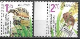 BOSNIA SERB, 2021, MNH, EUROPA, ENDANGERED SPECIES, TURTLES, RODENTS, DWARF MOUSE,2v - Other (Air)