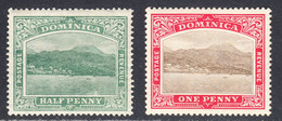 Dominica 1907-08 Mint Mounted, Wmk CA, Sc# ,SG 37,38 - Dominique (...-1978)