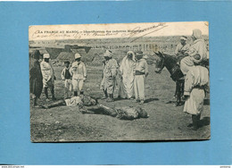 -campagne Du Maroc-identification Des Cadavres Marocains-gros Plan *a Voyagé En1908 Cachet Perlé Sur Mouchon N°12 - Otros & Sin Clasificación