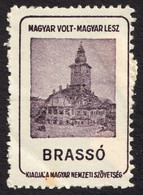 Brassó Brasov City Town House  - Occupation Revisionism WW1 Romania Hungary Transylvania Vignette Label Cinderella - Transsylvanië