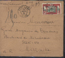 YT 103 Gabon Surchargés AEF CAD Fort Lamy Tchad 24 MARS 34 Arrivée Marseille 12 4 34 Flamme Cigare Diplomate - Storia Postale