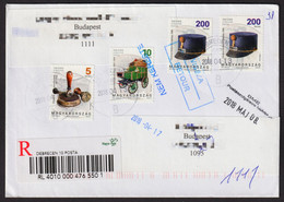 RETOUR Postmark Not Answer NON RÉCLAMÉ REGISTERED Letter Cover 2017 Postal Service Stage Coach Seal Postman Hat DEBRECEN - Briefe U. Dokumente