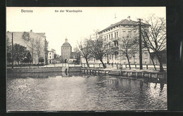 AK Bernau, Strasse An Der Waschspüle Mit Gebäudeansicht - Bernau