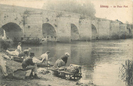 CPA FRANCE 78 "Limay, Le Vieux Pont" / LAVEUSE - Limay