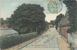 CPA FRANCE 78 "Rocquencourt, Route Du Chesnay Et Entrée Du Château" - Rocquencourt