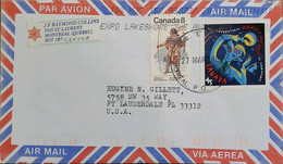 A) 1998, CANADA, SUPERNATURAL BEINGS, FROM MONTREAL TO LAUDERDALE-UNITED STATES, AIRMAIL, SLOGAN CANCELLATION EXPO LAKES - Autres & Non Classés