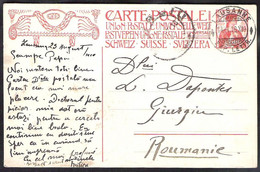 SWITZERLAND Postal Stationery Mi. P 68 Sent 1910 Lausanne To Romania - Entiers Postaux