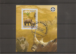 Rhinocéros ( BF Privé Oblitéré De Palestine De 2007 à Voir) - Rhinoceros