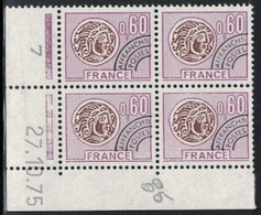 PREO - N°140 - BLOC DE 4 - COIN DATE -  27-10-1975 - COTE 8€50 - Precancels