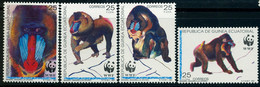 GUINEA ECUATORIAL , ED. 139 / 142 ** , WWF , PROTECCIÓN DE LA NATURALEZA , MONOS , PRIMATES , MANDRIL - Equatoriaal Guinea