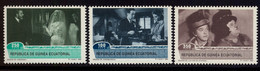 GUINEA ECUATORIAL , ED. 153 / 155 ** , HOMENAJE AL CINE , CINEMA , STAN LAUREL Y OLIVER HARDY , CASABLANCA , BUÑUEL - Guinea Ecuatorial