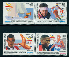 GUINEA ECUATORIAL , ED. 165 / 168 ** , CAMPEONES OLÍMPICOS 1992  , ATLETISMO , NATACIÓN , ESQUI , VELA - Guinea Ecuatorial