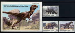 GUINEA ECUATORIAL , ED. 182 / 185 ** , FAUNA PREHISTÓRICA , DINOSAURIOS - Equatorial Guinea