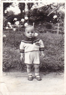 Old Real Original Photo - Cute Little Boy In The Garden- Ca. 9x6.5 Cm - Anonymous Persons