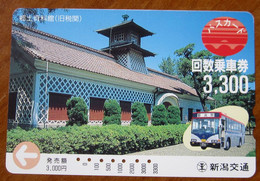 GIAPPONE Ticket Biglietto Bus Metro Treni Edifici -  Card 3300 ¥ - Usato - Wereld