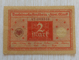 Germany 1920 - 2 Mark - Darlehenskassenschein - Rosenberg 65b - Nr 47.269369 - VVF - 2 Mark