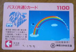 GIAPPONE Ticket Biglietto  Treni  Metro Bus Rainbow Pink Card - 1100 Usato - Wereld