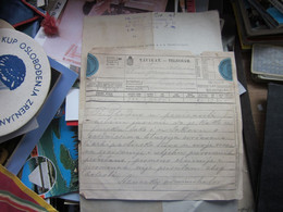 Tavirat  Telegraph Telegram Zimony Zemun To Karlovac Karloca   Patrijarh German  Angelic 1884 - Telégrafos