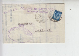 COMUNE Di CAPPADOCIA (AQ) 1949 - Asta Pubblica  - Stampe -.- - Décrets & Lois