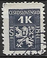 TCHECOSLOVAQUIE   -    SERVICE  -  1946.   Y&T N° 2 Oblitéré.    Lion Héraldique. - Dienstzegels