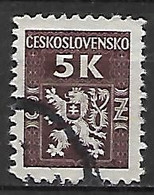 TCHECOSLOVAQUIE   -    SERVICE  -  1946.   Y&T N° 6 Oblitéré.    Lion Héraldique. - Dienstzegels