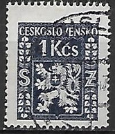 TCHECOSLOVAQUIE   -    SERVICE  -  1947.   Y&T N° 10 Oblitéré.    Lion Héraldique. - Francobolli Di Servizio