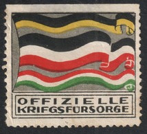 Flag Of Austria Germany Hungary -  WW1 K.u.K. KuK Kriegsfürsorge Military Alliance WAR Aid LABEL CINDERELLA VIGNETTE - WW1