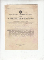 PREFETTURA  1938 - Bollettino Amministativo -.- - Décrets & Lois