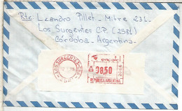 ARGENTINA CORDOBA CC A ESPAÑA FRANQUEO MECANICO METER - Covers & Documents