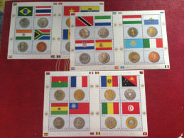 ONU UNO United Nations Nations Unies 2007 Flags & Coins Drapeaux & Monnaies Fahnen & Münzen Vienna New York Geneva MNH** - Gemeinschaftsausgaben New York/Genf/Wien
