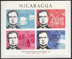Nicaragua 1967, Bird, Birds, Swan, M/S Of 4v, ++++ Imperforated ++++ MNH**, Good Condition - Cygnes