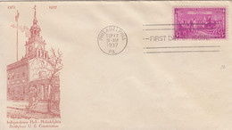 COVER. US. FDC. 17 SEPT 37.  INDEPENDENCE HALL. PHILADELPHIA - 1851-1940