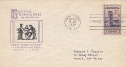 COVER. US. FDC. 25 SEP 39. BIRTH OF THE GRAPHIC ARTS IN AMERICA. NEW YORK - 1851-1940